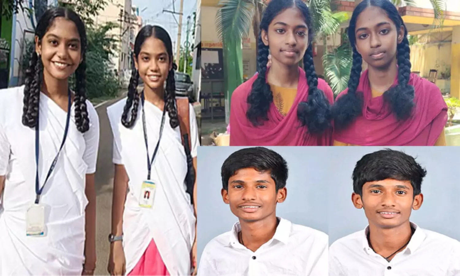 10-ம் வகுப்பு தேர்வு: 5 இரட்டையர்கள் ஒரே மதிப்பெண்ணை எடுத்த ருசிகரம் 10-ம் வகுப்பு தேர்வு: 5 இரட்டையர்கள் ஒரே மதிப்பெண்ணை எடுத்த ருசிகரம்