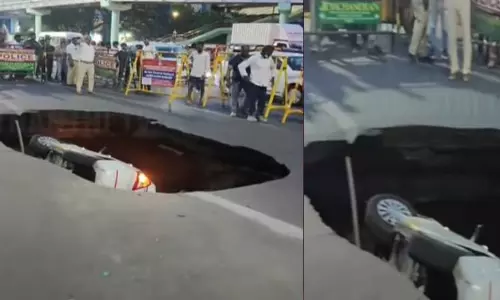 ரெயில் சுரங்கப் பணிகளுக்கும்,  சாலை பள்ளத்திற்கும் தொடர்பு இல்லை - சென்னை மெட்ரோ நிர்வாகம் விளக்கம்