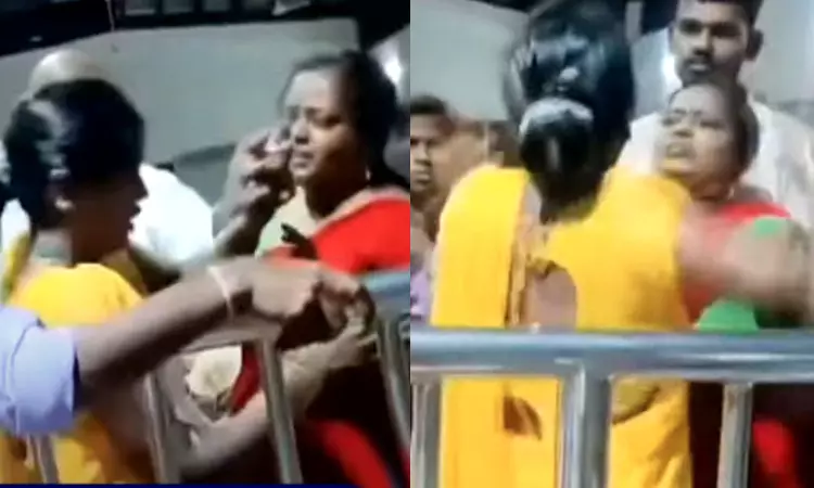 திருப்பதி கோவில் காத்திருப்பு மண்டபத்தில் பெண் பக்தர்கள் இடையே மோதல் திருப்பதி கோவில் காத்திருப்பு மண்டபத்தில் பெண் பக்தர்கள் இடையே மோதல்