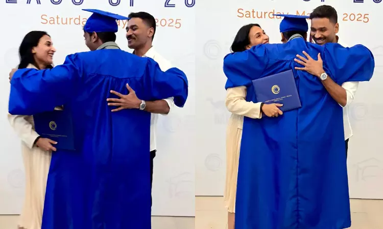 மகனின் பட்டமளிப்பு விழா புகைப்படங்களை பகிர்ந்த தனுஷ் மகனின் பட்டமளிப்பு விழா புகைப்படங்களை பகிர்ந்த தனுஷ்