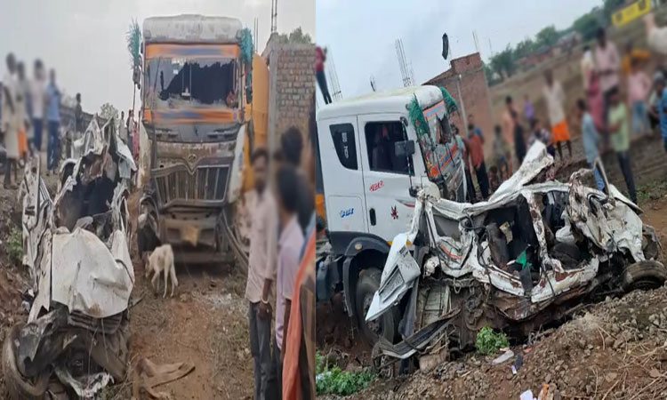 மத்திய பிரதேசத்தில் வேன்- லாரி மோதி விபத்து - 9 பேர் பலி