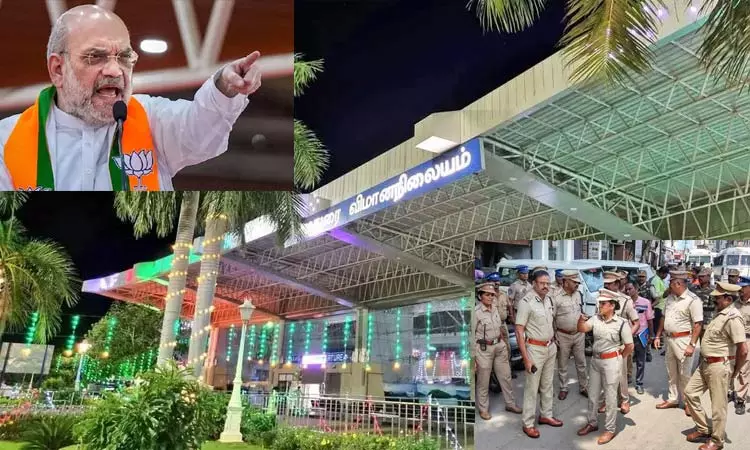 அமித்ஷா வருகை: மதுரை விமான நிலையத்தில் 5 அடுக்கு பாதுகாப்பு