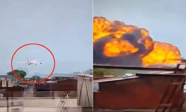 குஜராத் விமான விபத்து - வெளியான வீடியோ குஜராத் விமான விபத்து - வெளியான வீடியோ