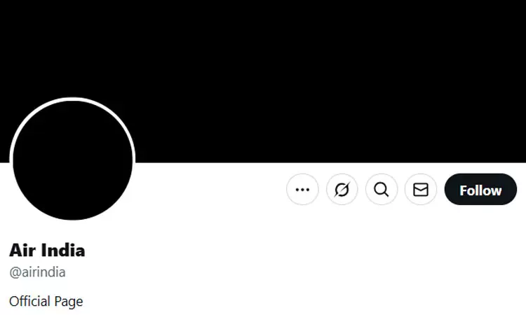 விமான விபத்து: ‘ஏர் இந்தியா’ முகப்பு படம் கருப்பு நிறமாக மாற்றம் விமான விபத்து: ‘ஏர் இந்தியா’ முகப்பு படம் கருப்பு நிறமாக மாற்றம்