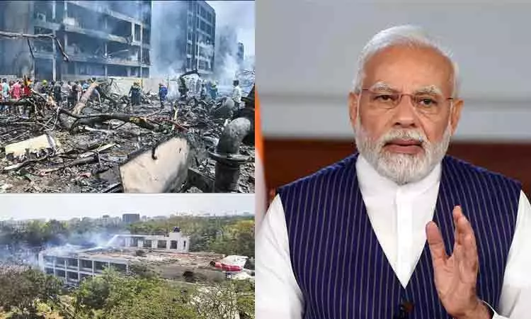 விமான விபத்து: ஆமதாபாத் செல்லும் பிரதமர் மோடி விமான விபத்து: ஆமதாபாத் செல்லும் பிரதமர் மோடி