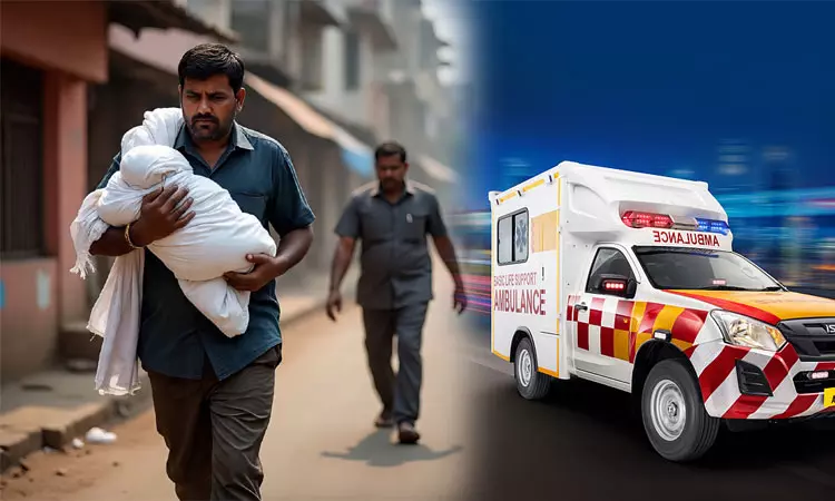 குழந்தையின் உடலை 80 கி.மீ. தூரம் பஸ்சில் எடுத்து சென்ற தந்தை; ஆம்புலன்ஸ் வசதி கிடைக்காததால் அவலம் குழந்தையின் உடலை 80 கி.மீ. தூரம் பஸ்சில் எடுத்து சென்ற தந்தை; ஆம்புலன்ஸ் வசதி கிடைக்காததால் அவலம்