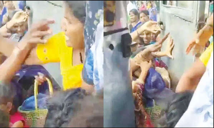 அரசு பஸ்களில் பெண் பயணிகள் மோதல்