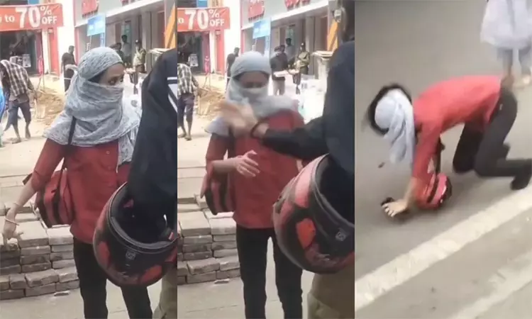 பெண் பயணியின் கன்னத்தில் அறைந்த பைக் டாக்சி ஓட்டுனர் - வீடியோ வைரல்