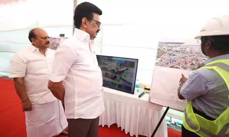 கத்திப்பாரா மேம்பாலத்தின் மேல் மெட்ரோ வழித்தடங்கள்: என்ஜினீயரிங் மார்வெல்- முதல்-அமைச்சர் பதிவு