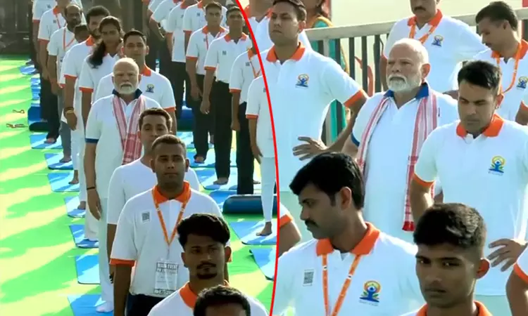 சர்வதேச யோகா தினம்:  பிரதமர் மோடி தலைமையில் பிரமாண்ட யோகா பயிற்சி