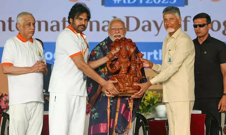 யோகா தின நிகழ்ச்சி; ஆந்திரா 2 உலக சாதனைகளை படைத்துள்ளது - சந்திரபாபு நாயுடு