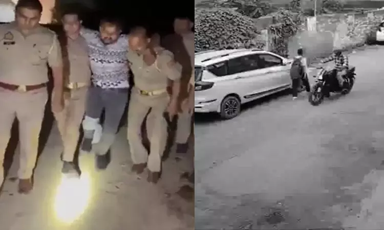 பள்ளி மாணவியிடம் பாலியல் சீண்டலில் ஈடுபட்ட இளைஞர்; சுட்டு பிடித்த போலீசார்