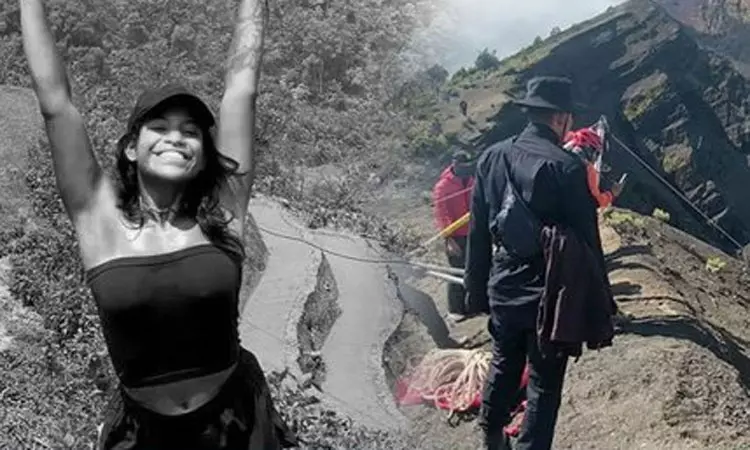 எரிமலையில் ஏறும்போது பள்ளத்தில் தவறி விழுந்த பெண் உயிரிழப்பு