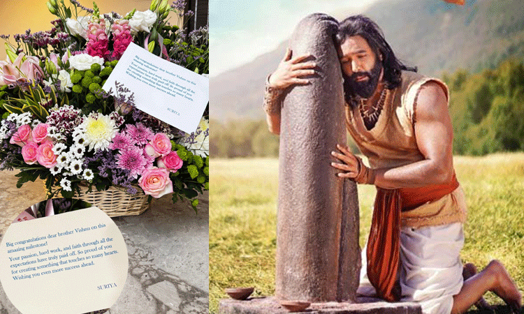 கண்ணப்பா படம் : நடிகர் விஷ்ணு மஞ்சுவிற்கு வாழ்த்து செய்தி அனுப்பிய - சூர்யா