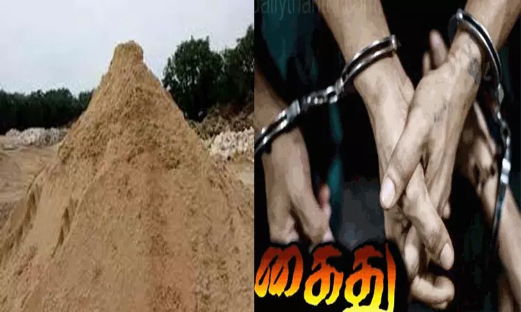 நெல்லையில் 1 யூனிட் எம்.சாண்ட் மணல், மினிலாரி பறிமுதல்: 2 பேர் கைது நெல்லையில் 1 யூனிட் எம்.சாண்ட் மணல், மினிலாரி பறிமுதல்: 2 பேர் கைது