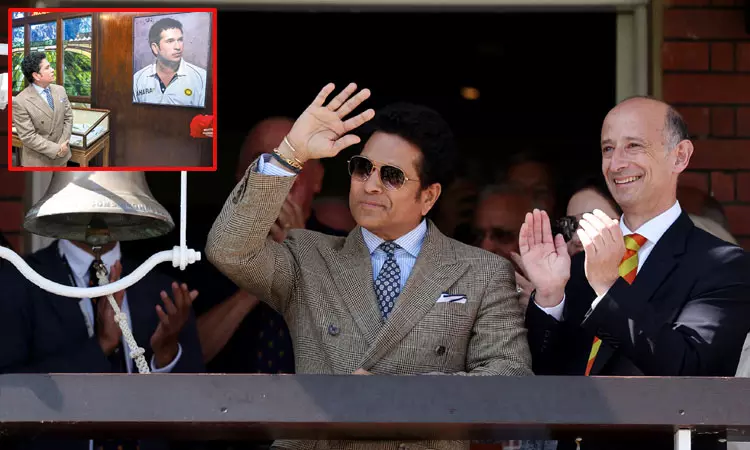 லார்ட்ஸ் அருங்காட்சியகத்தில் டெண்டுல்கர் உருவப்படம்