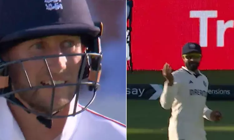 98 ரன்களில் நின்ற ரூட் அடித்த பந்து.. 2 ரன்கள் ஓட சொல்லி பந்தை தரையில் போட்டு வேடிக்கை காட்டிய ஜடேஜா... வீடியோ வைரல்