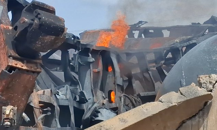 டீசல் டேங்கர் ரெயில் மீண்டும் தீ