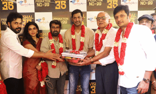 விஷாலின் புதிய படத்திற்கான பூஜை தொடங்கியது! விஷாலின் புதிய படத்திற்கான பூஜை தொடங்கியது!