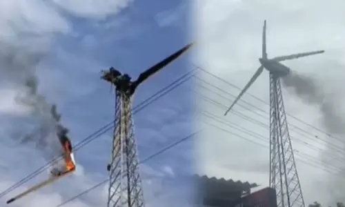 தீ விபத்து - ரூ.1 கோடி மதிப்பிலான காற்றாலை எரிந்து சேதம் தீ விபத்து - ரூ.1 கோடி மதிப்பிலான காற்றாலை எரிந்து சேதம்