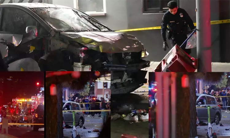 கேளிக்கை விடுதி அருகே நின்றுகொண்டிருந்தவர்கள் மீது மோதிய கார்; 30 பேர் காயம்