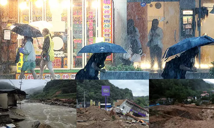 தென்கொரியாவில் கனமழை, வெள்ளம் - 14 பேர் பலி தென்கொரியாவில் கனமழை, வெள்ளம் - 14 பேர் பலி