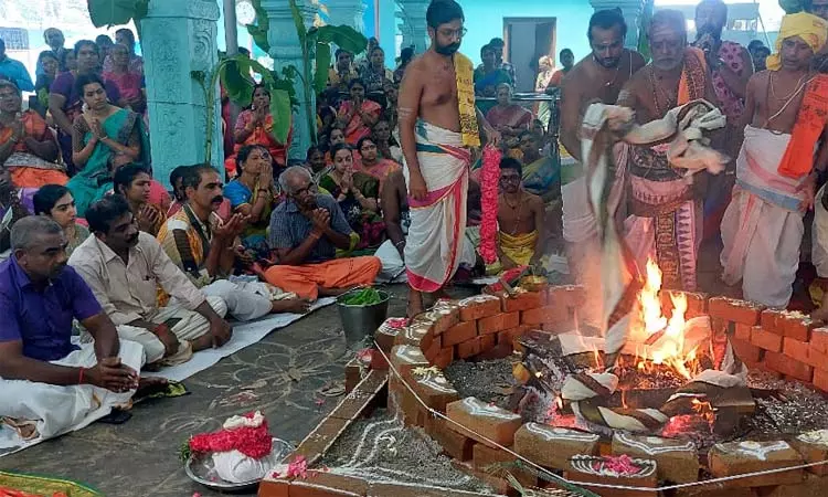 நாகர்கோவில் கள்ளியங்காடு சிவன் கோவிலில் ஏகாதச ருத்ர மஹா யாகம்