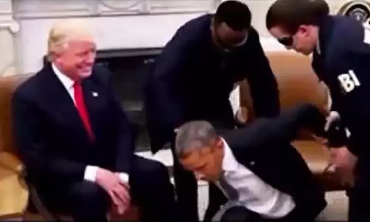 ஒபாமாவை கைது செய்து ஜெயிலில் அடைப்பது போன்ற ஏ.ஐ.வீடியோ: டிரம்ப் வெளியிட்டதால் சர்ச்சை ஒபாமாவை கைது செய்து ஜெயிலில் அடைப்பது போன்ற ஏ.ஐ.வீடியோ: டிரம்ப் வெளியிட்டதால் சர்ச்சை