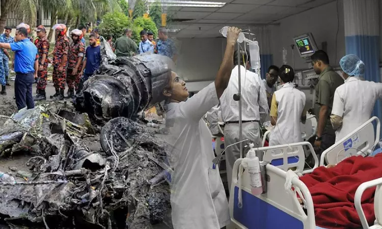 விமான விபத்தில் 170 பேர் காயம்: வங்காள தேசத்துக்கு டாக்டர்கள் குழுவை அனுப்பிய இந்தியா விமான விபத்தில் 170 பேர் காயம்: வங்காள தேசத்துக்கு டாக்டர்கள் குழுவை அனுப்பிய இந்தியா