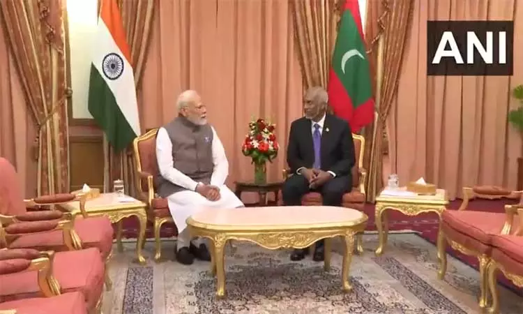 மாலத்தீவு அதிபருடன் பிரதமர் மோடி சந்திப்பு