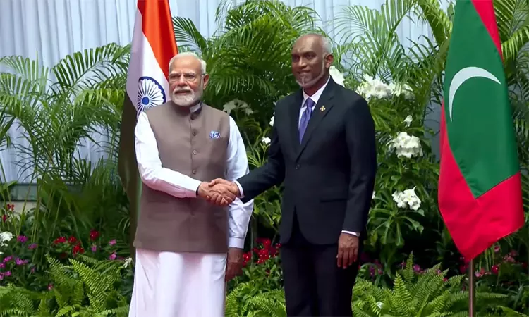 மாலத்தீவு அதிபருடன் பிரதமர் மோடி சந்திப்பு