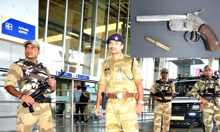 மராட்டியம்: விமான நிலையத்தில் நாட்டு துப்பாக்கியுடன் பிடிபட்ட பயணி மராட்டியம்: விமான நிலையத்தில் நாட்டு துப்பாக்கியுடன் பிடிபட்ட பயணி