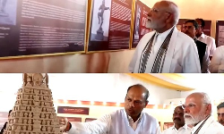 சோழர்களின் பெருமையை கேட்டறிந்த பிரதமர் மோடி