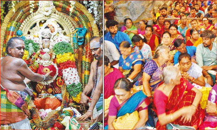 நெல்லையப்பர் கோவிலில்  காந்திமதி அம்பாளுக்கு முளைக்கட்டு நிகழ்ச்சி