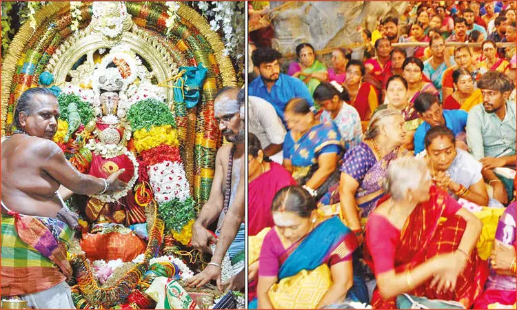 நெல்லையப்பர் கோவிலில்  காந்திமதி அம்பாளுக்கு முளைக்கட்டு நிகழ்ச்சி