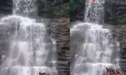 A tragic accident happened in an instant a young man fell 60 feet from the top of a waterfall into a chasm A tragic accident happened in an instant a young man fell 60 feet from the top of a waterfall into a chasm