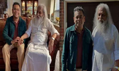 அமெரிக்காவிலுள்ள பாடகர் யேசுதாஸை சந்தித்த ஏ.ஆர்.ரகுமான் அமெரிக்காவிலுள்ள பாடகர் யேசுதாஸை சந்தித்த ஏ.ஆர்.ரகுமான்