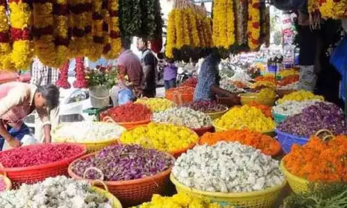 திண்டுக்கல்: ஆடிப்பெருக்கையொட்டி பூக்களின் விலை கிடுகிடு உயர்வு திண்டுக்கல்: ஆடிப்பெருக்கையொட்டி பூக்களின் விலை கிடுகிடு உயர்வு