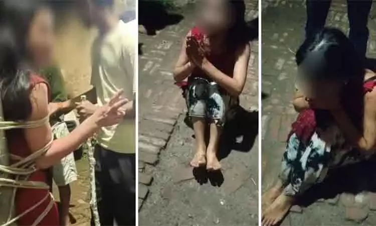 திருட வந்ததாக நினைத்து நேபாள பெண்ணை மின்கம்பத்தில் கட்டி வைத்து தாக்கிய கொடூரம் - அதிர்ச்சி வீடியோ திருட வந்ததாக நினைத்து நேபாள பெண்ணை மின்கம்பத்தில் கட்டி வைத்து தாக்கிய கொடூரம் - அதிர்ச்சி வீடியோ