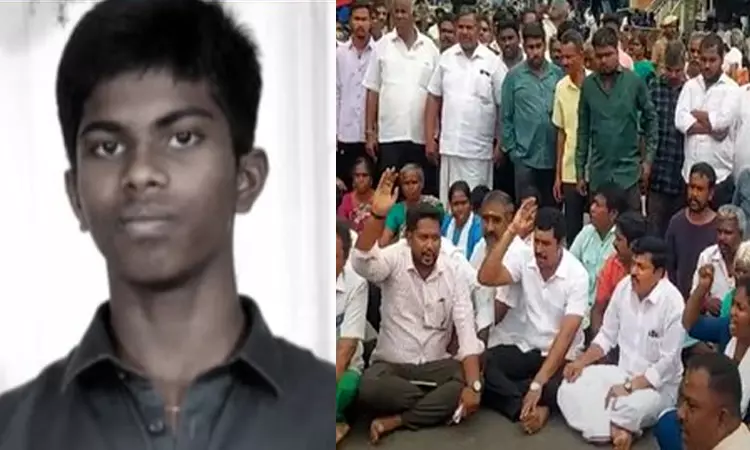 பள்ளி கிணற்றில் மாணவர் மர்ம மரணம்: உறவினர்கள் 2-வது நாளாக போராட்டம்