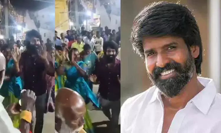 Actor soori impresses with energetic kummi dance at temple festival