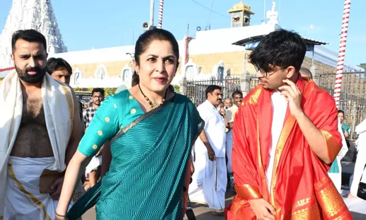Actress Ramya Krishna with Her Son Visit Tirumala