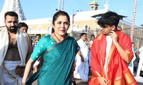 Actress Ramya Krishna with Her Son Visit Tirumala Actress Ramya Krishna with Her Son Visit Tirumala