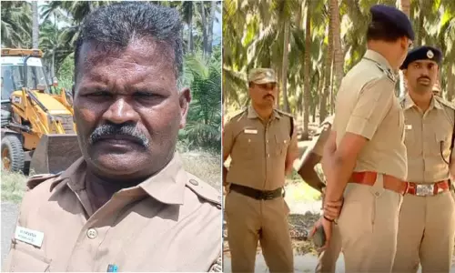 திருப்பூர் எஸ்.எஸ்.ஐ சண்முகவேல் கொலை வழக்கு:   தந்தை - மகன் சரண்