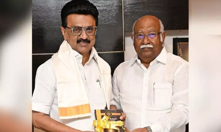 மு.க.ஸ்டாலினை சந்தித்து வாழ்த்து பெற்றார் அன்வர் ராஜா