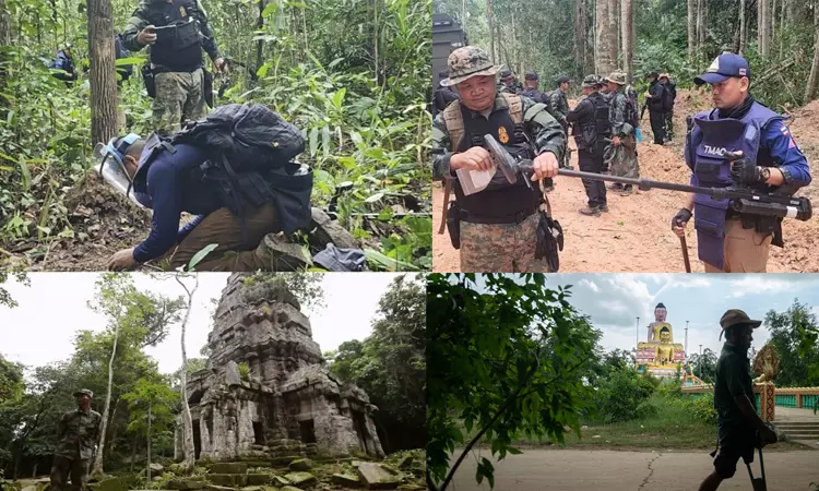 கம்போடியா எல்லையில் கண்ணிவெடியில் சிக்கி தாய்லாந்து ராணுவ வீரர்கள் 3 பேர் படுகாயம்