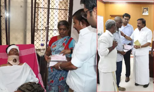 திருச்சி சாலை விபத்தில் 3 பேர் பலி - குடும்பத்தினரை நேரில் சந்தித்து நிவாரணம் வழங்கினார் கே.என்.நேரு