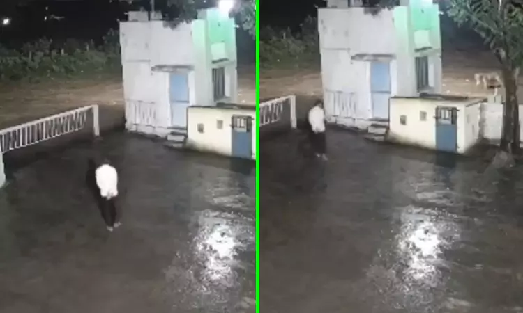 அவசரத்துக்கு ஒதுங்க போன நபரின் எதிரில் திடீரென வந்த சிங்கம்; அடுத்து திக் திக் நிமிடங்கள்... வைரலான வீடியோ