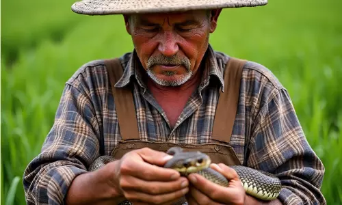 அதிகாரிகளின் கவனத்தை ஈர்க்க விபரீத யோசனை...  கலெக்டர் அலுவலகத்துக்கு பாம்புடன் வந்த விவசாயியால் பரபரப்பு