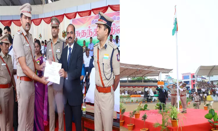 திருநெல்வேலி: கலெக்டர் தேசிய கொடியை ஏற்றினார்; போலீசாருக்கு பாராட்டு சான்றிதழ் வழங்கினார்